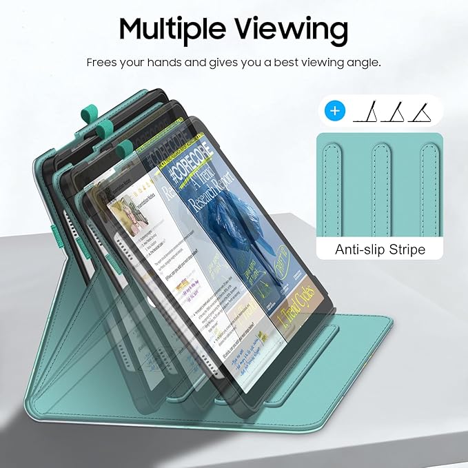 Fintie Case for Samsung Galaxy Tab A9 Plus/A9+ 5G 11 Inch 2023 Model (SM-X210/X216/X218), Multi-Angle Viewing Smart Stand Back Cover with Pocket Auto Wake/Sleep, Emerald Marble