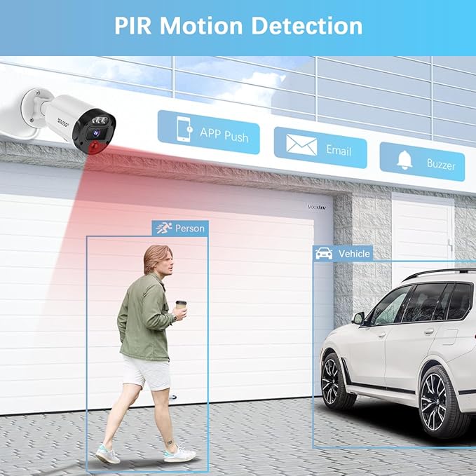 【90-Day Storage & 2-Way Audio】 5MP Outdoor Wired Security Camera System, Wired Home Security Camera System, Home Video Surveillance System
