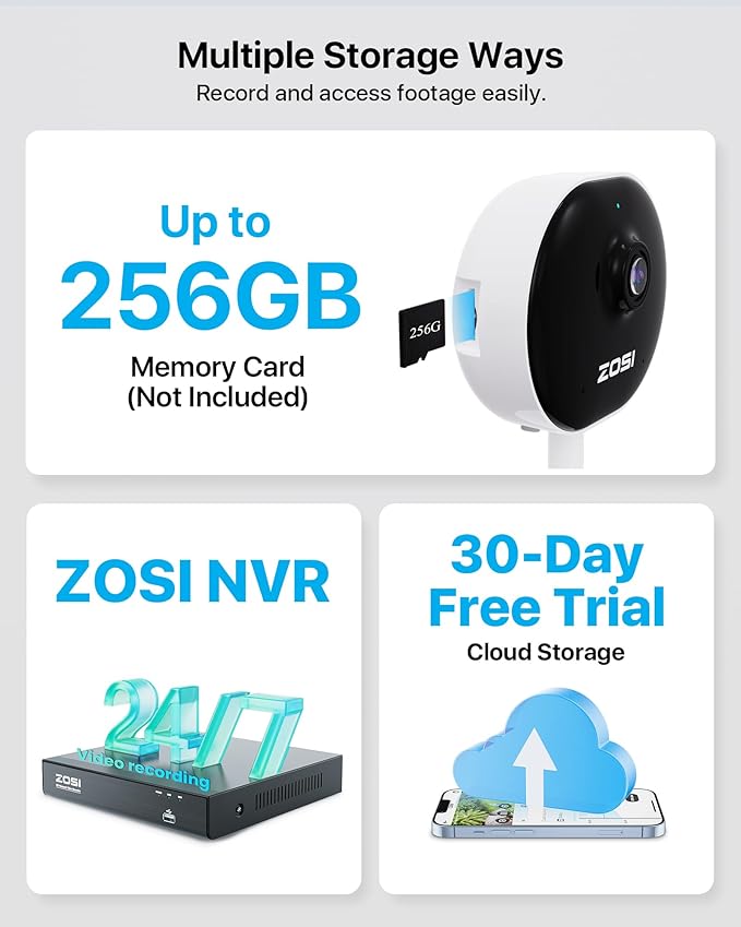 ZOSI Indoor Security Camera, 2Pack 1080P Home WiFi Camera with Phone App, Smart Motion Detection,2 Way Audio, Night Vision,C688 Baby/Pet Monitor,Memory Card/Cloud Storage,Works with Alexa,Plug-in