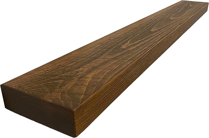 joelsantiques 42 Inch Wooden Floating Shelves for Wall - 42x6x2 in - Made of Natural Wood - Long Heavy Duty Rustic Wall Shelves for Bedroom - Perfect for Living Room, Kitchen - Medium Brown