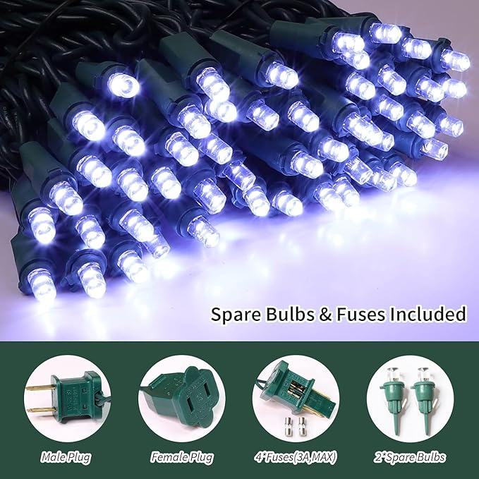 60 Count Cool White -String Lights - LED Christmas Lights, Mini led Lights for Indoor Outdoor Home Holiday Party Wedding Independence Day Decoration