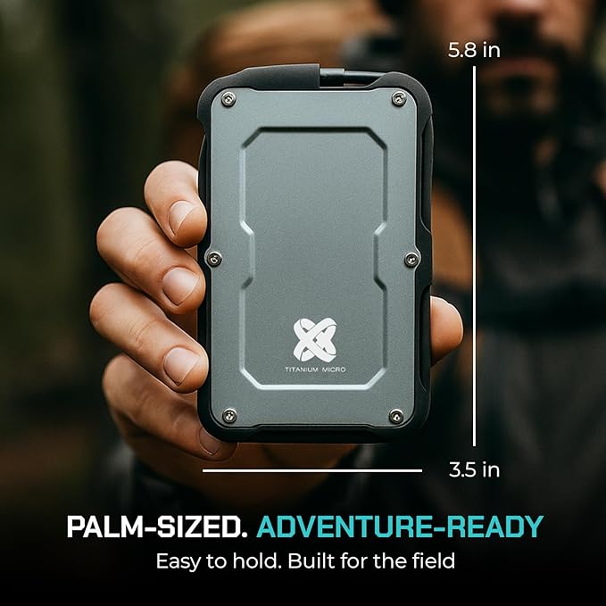 Titanium Micro 1TB External SSD, Titanium One Portable SSD - Up to 550MB/s, USB 3.2 Gen 2 USB-C USBA, Rugged IP66 Water Resistance, Drop Proof, External Solid State Drive Storage for PC Mac Smartphone