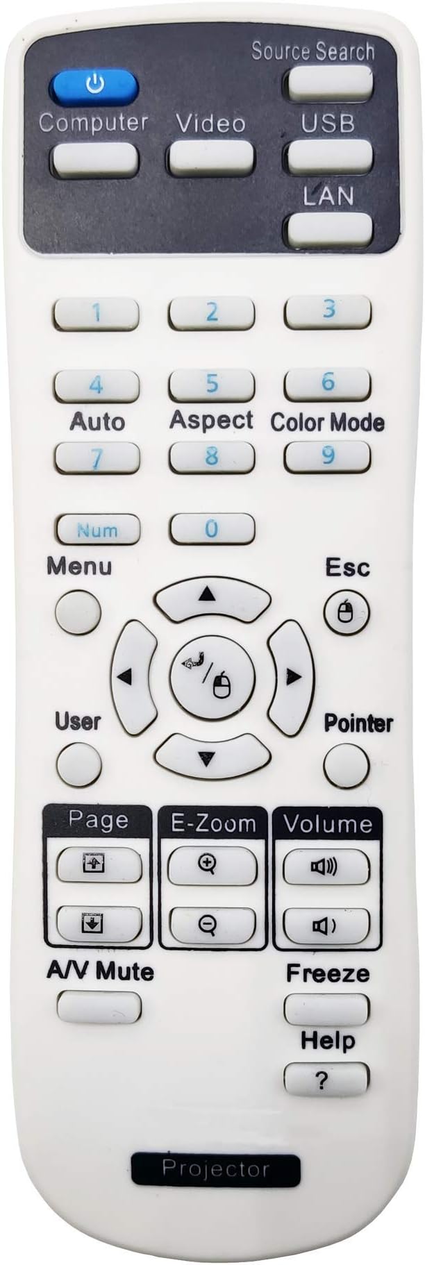 1631364 Projector Remote Control for Epson BrightLink Pro 1410Wi/ 1420Wi/ 1430Wi, EB-1400Wi, EB-1410Wi, EB-1420Wi, EB-1430Wi, H612A, H612B, H612C
