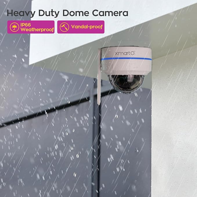 [AI Tracking Ceiling CAM] XMARTO 16CH 2K HD Metal Dome PTZ Wireless Security Camera System, 16*Automatic-Follow, 2-Way Audio and Night Vision Camera, 16CH 4K Long Range WiFi 6 Surveillance DVR NVR Kit
