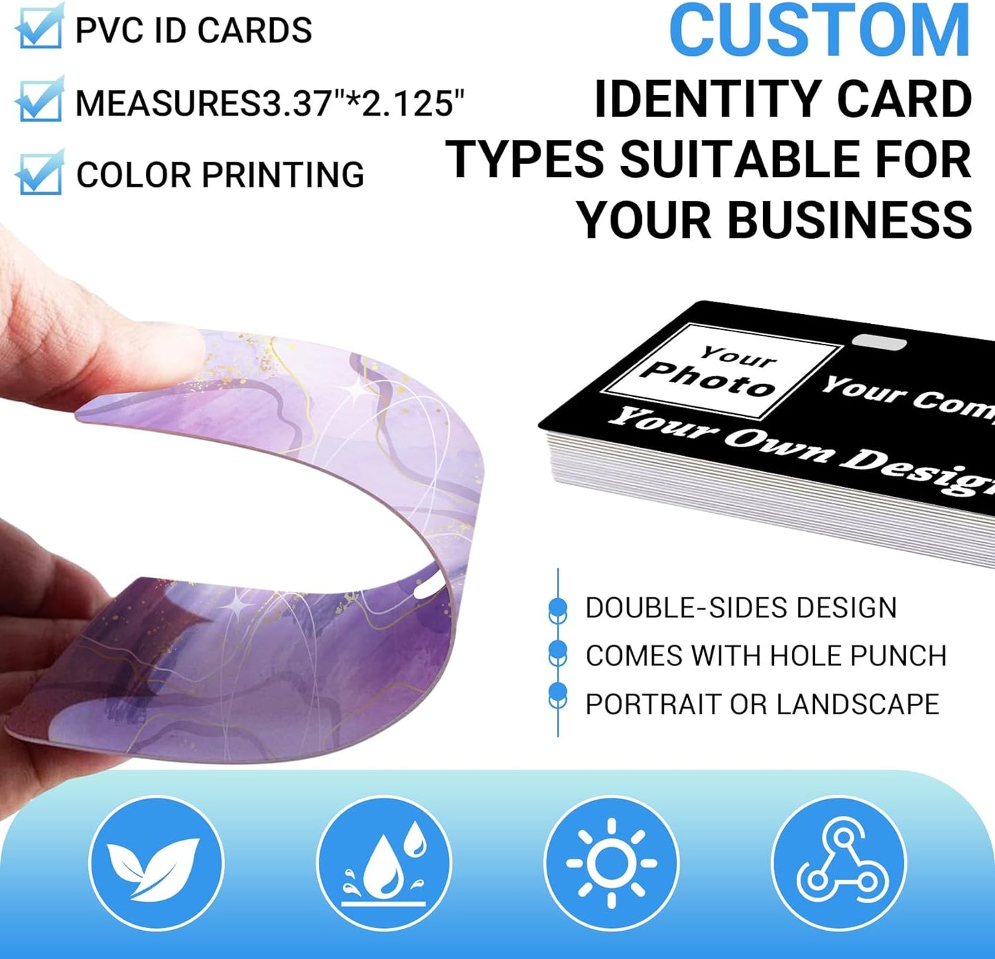Custom Id Badge Custom Id Card Identification Badges Customizable Personalized Name Badge Customize Name Tag Photo Logo Employee Work Office Volunteer Customized Personal (Vertical-3)