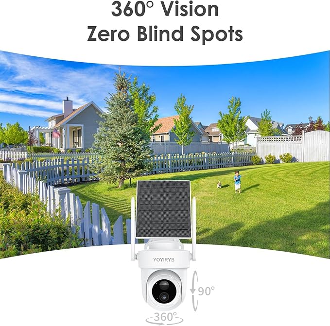 4K Security Cameras Wireless Outdoor, No Subscription, Works in -14°F Cold [2026 New] Solar-Powered Home Security Camera System with 360° Auto Tracking, Color Night Vision, 5G & 2.4G WiFi, Easy Setup
