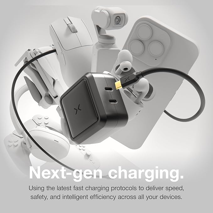 NOCO XGrid X65: 65W USB-C Charger – Dual Port GaN Power Adapter with PD 3.0, QC 4.0+, and PPS – Fast Charging with Smart Power Distribution – Foldable Wall Plug, UL Listed