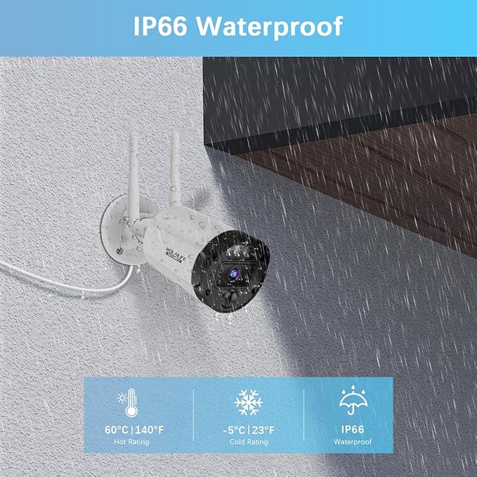 【All-in-One Security System】 5MP Outdoor Wireless Security Camera System, Home WiFi Video Security Cameras Systems, Surveillance DVR Kits