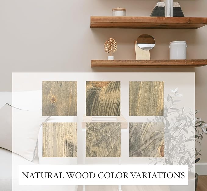 Modern Floating Shelves 3 Inches Thick for Wall, Wide Shelves for Kitchen, Living Room, Bedroom, and Bathroom, Natural Pine Wood, Rustic Wooden Shelf, (Set of 2) (Aged Barrel, 36Lx3Hx8D)