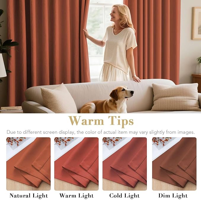 H.VERSAILTEX Thermal Insulated Blackout Shades Formaldehyde-Free Kids Room Curtains,Grommet Top,52 by 63 - Inch - Orange - Set of 2 Panels