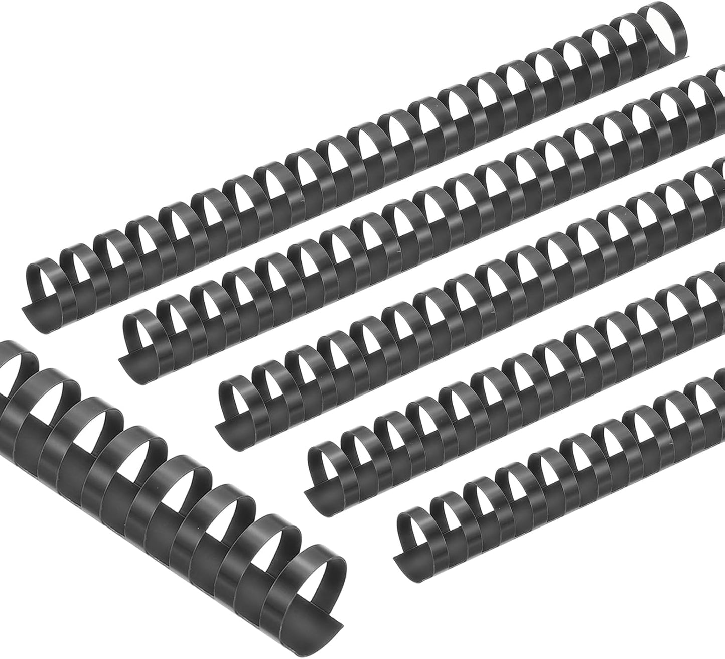 PATIKIL 25mm (1") Plastic Binding Combs, 50 Pcs 21 Rings Comb Binding Spines 225 Sheet Capacity Letter Size for Binding Paper Sheets Notebook Calendar Picture Album, Black