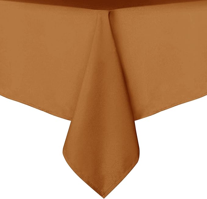sancua Fall Tablecloth Rectangular for 6 Foot Tables - 60 x 102 Inch - Stain and Wrinkle Resistant Rectangle Table Cloth, Fabric Thanksgiving Table Cover for Dining Tables, Buffet Parties, Bronze