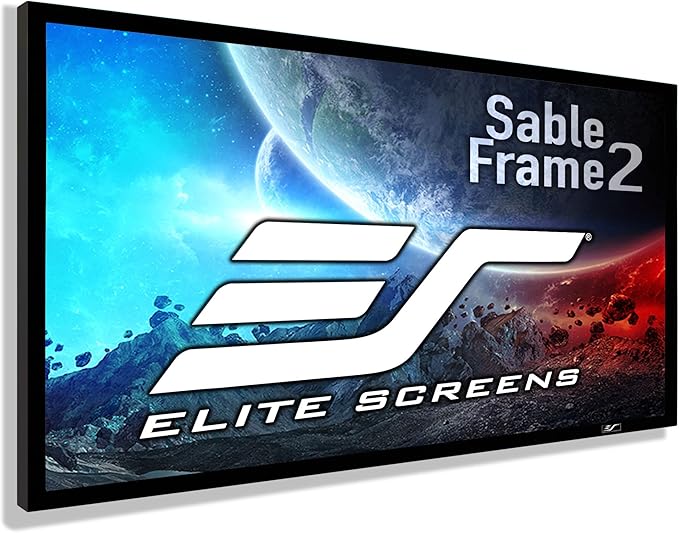 Elite Screens 180 inch Projector Screen 16:9, Wall Mounted Fixed Frame , 8K/4K UHD & Active 3D Ready, ISF-Certified Material for Home Theater, Office & Indoor Presentations, Sable Frame 2, ER180WH2