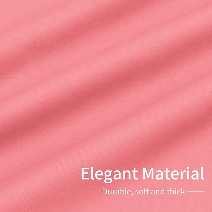 Easy-Going Blackout Curtains for Bedroom, Solid Thermal Insulated Grommet and Noise Reduction Window Drapes, Room Darkening Curtains for Living Room, 2 Panels(42x72 in, Pink)