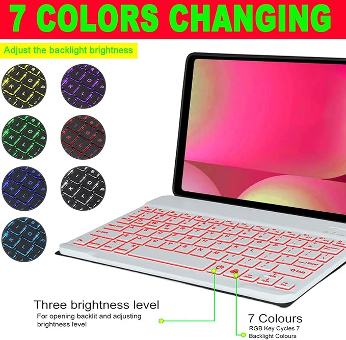 Keyboard Case for Samsung Galaxy Tab 10 FE Plus 13.1inch, S10 FE+ Smart Keyboard Case Magentic Cover with S-Pen Holder, Rose Gold