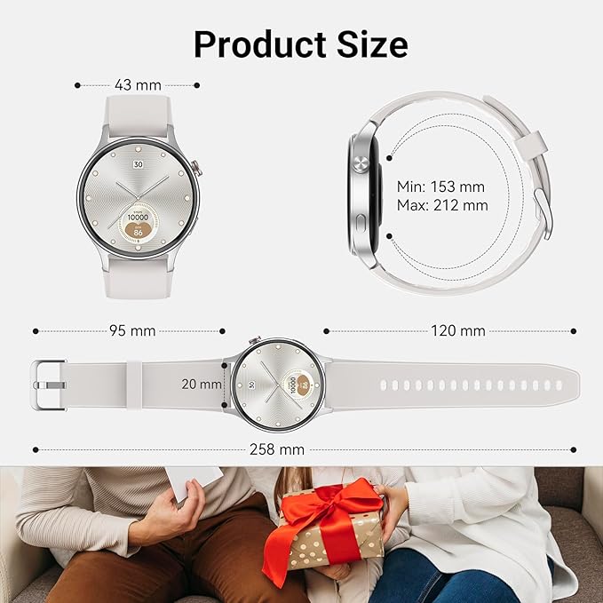 Fitpolo Smart Watch for Men Women,1.3" AMOLED Touchscreen Fitness Tracker, Make/Answer Calls, Heart Rate SpO2 Monitor, IP68 Waterproof, Sleep & Activity Tracking Smartwatch for Android Phones iPhone