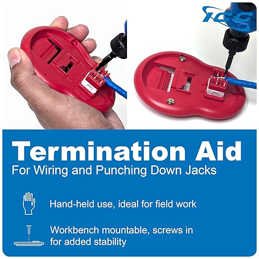 ICC CAT6 Keystone Jack with Slim Profile 180 Degree Punch Down, RJ45 UL Listed PoE++ TAA Compliant for Wall Plate or Patch Panel, Includes JackEasy Termination Tool, Blue 400 Pack