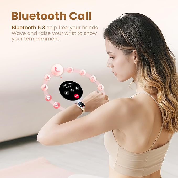 KEEPONFIT Smart Watch for Men/Women Android & iPhone, 1.27" Touch Screen Fitness Tracker with Answer/Make Calls, IP68 Waterproof Heart Rate/Sleep/SpO2 Monitor, Pedometer, 100+ Sport Modes