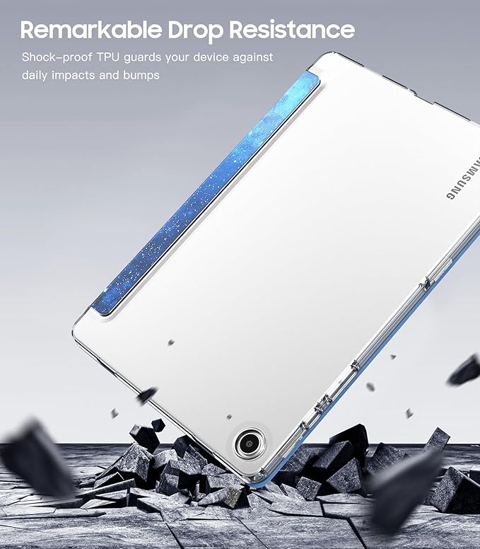 TiMOVO Case for Samsung Galaxy Tab A9+/A9 Plus 11" 2023, Slim Soft TPU Translucent Frosted Back Protective Cover for Galaxy Tab A9+ Tablet SM-X210/X216/X218, Auto Wake/Sleep, Blue Starry Sky
