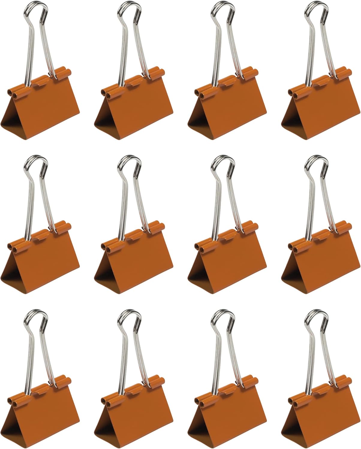 JAM PAPER Colorful Binder Clips - Large - 1 1/2 Inch (41 mm) - Orange Binderclips - 12/Pack
