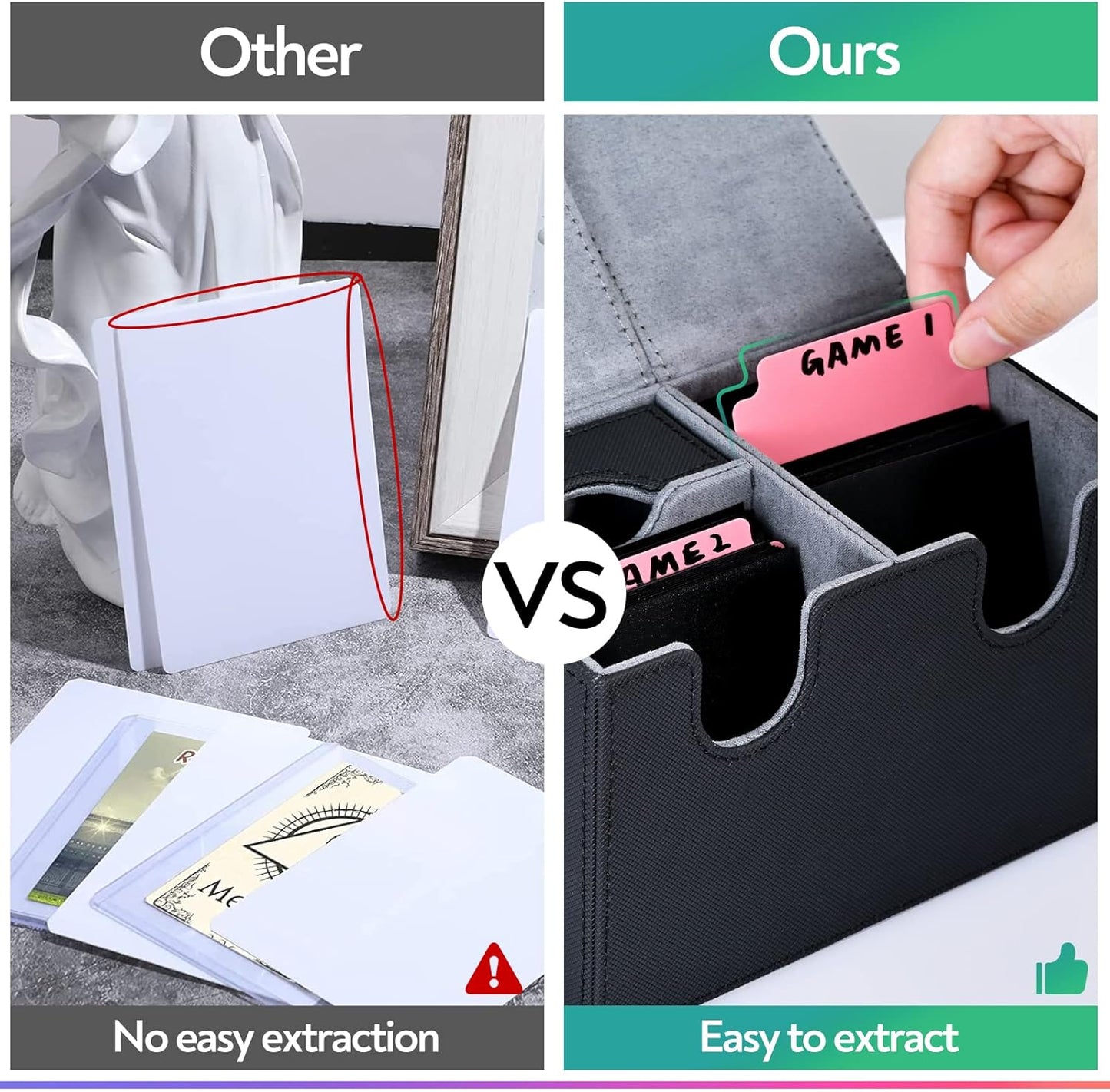 ZLCA Trading Card Dividers with Tabs 2.75 x 3.76 Inch (50, Corlorful)