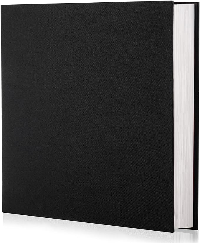 Black Photo Album Self Adhesive Scrapbook Album for 4Ã6 Photos/Pictures DIY Linen Cover Album 15 Sheets/30 Blank Pages for Family Wedding, Birthday, Christmas, Anniversary