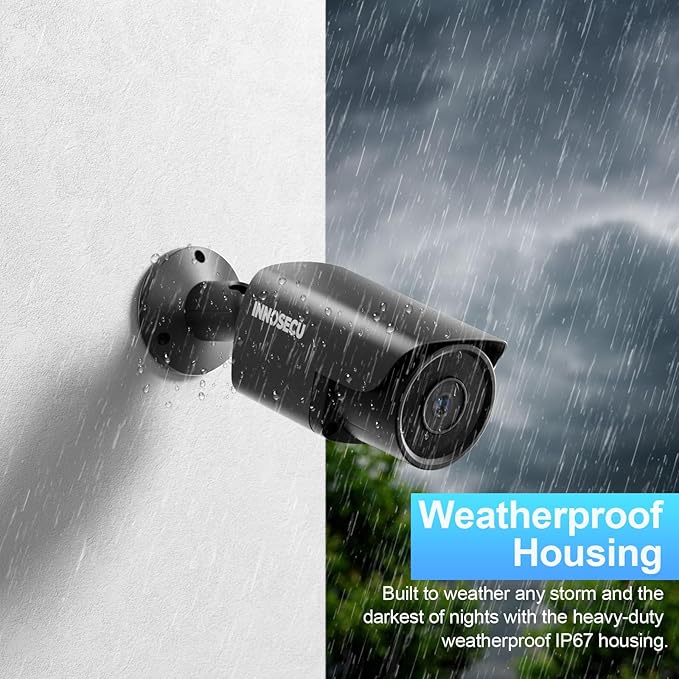 4MP Bullet PoE Camera, Outdoor IP67 Rated IP Security Camera, Night Vision up to 100ft, 2.8mm Lens Wide Angle 110°, Built-in Mic, Motion Alarm, Human/Vehicle Detection, INB4FR37E-B (Black)