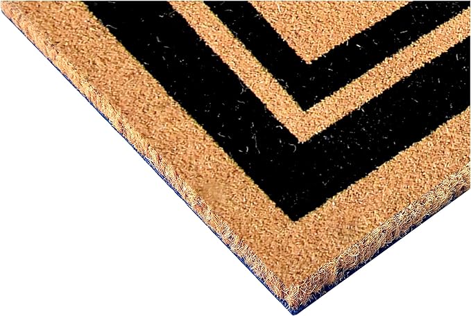 Calloway Mills 152963672 Black Border 36" x 72" Monogram Doormat Letter (K)