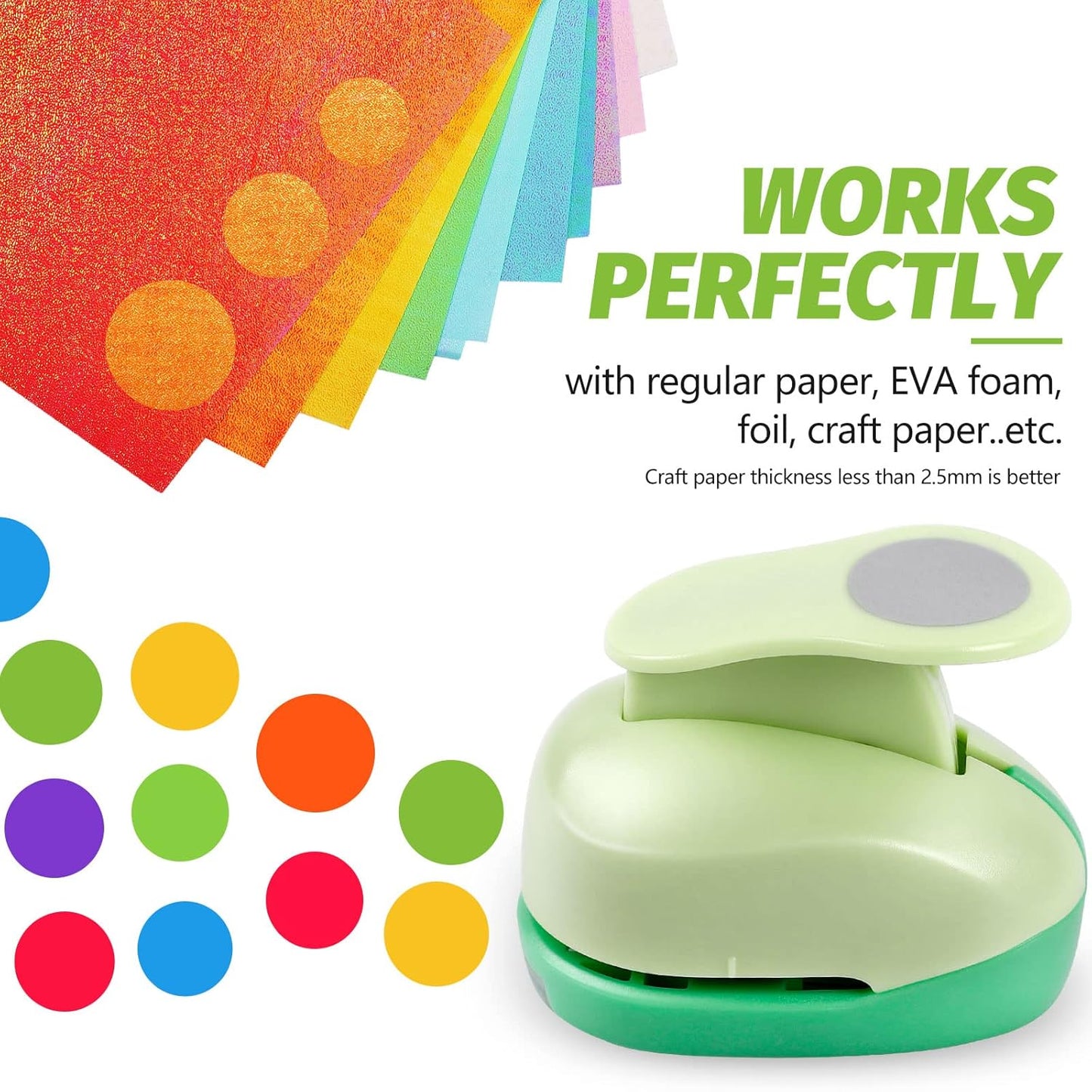 UCEC Circle Cutter, 3 Pcs Circle Punch, Craft Paper Hole Cutter for Crafting, 3/8 5/8 1 Inch Hole Punch for Paper Crafts