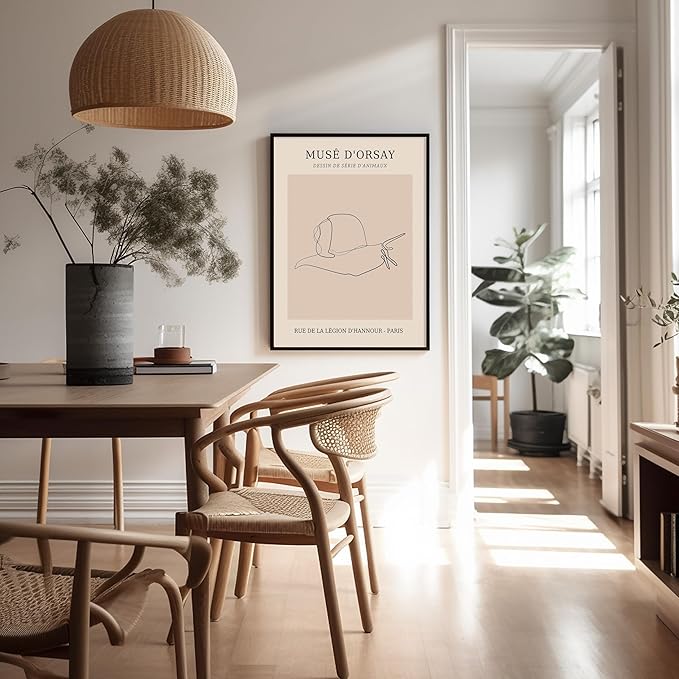 Poster Master Vintage Poster - Retro One Line Snail Drawing Print - Snail Line Art - Minimal Gift for Men, Women, Animal Lover - Abstract Wall Decor for Home, Office, 18x24 Unframed Wall Art