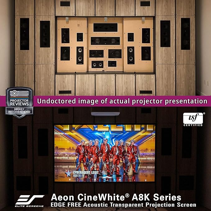 Elite Screens Aeon CineWhite A8K Wide, 138-INCH DIAG, 2.35:1 Aspect Ratio, Acoustically Transparent Perforated Weave, AR138CA8K-WIDE