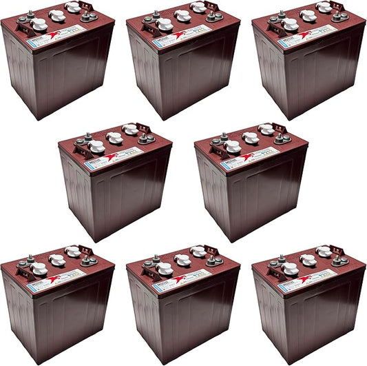 8 X TROJAN BATTERY T-105 PLUS 6V DEEP CYCLE FLOODED 225 Ah