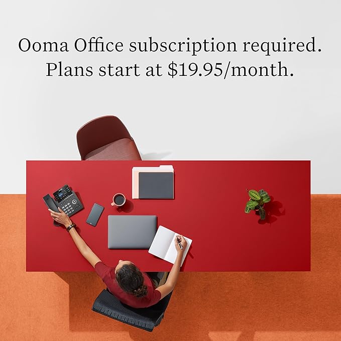 Ooma Provisioned 2602W Wi-Fi IP Desk Phone Exclusively for Ooma Office VoIP with Virtual Receptionist, Desktop and Mobile App, Video Conferencing. Subscription Required