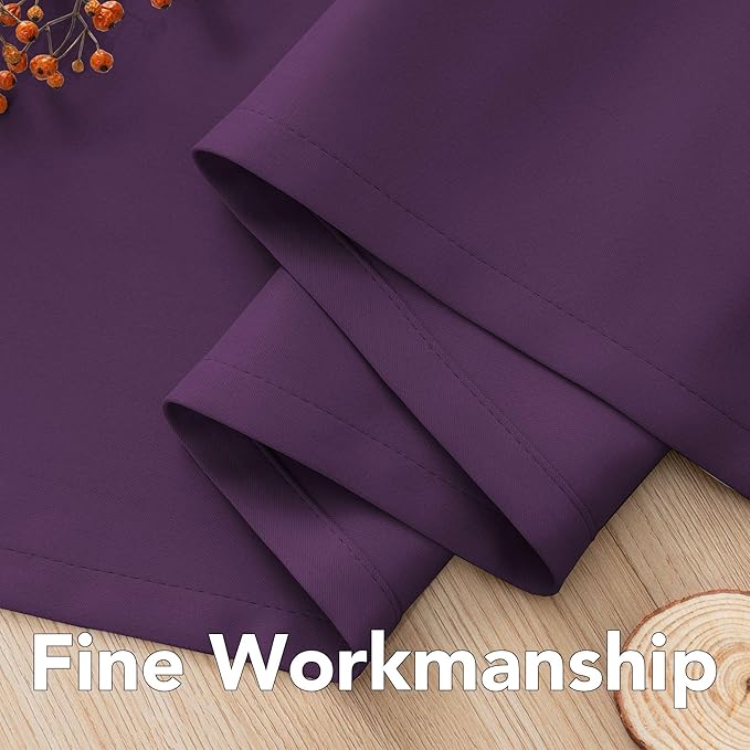 H.VERSAILTEX Ultra Soft Microfiber Thermal Insulated Antique Copper Grommet Blackout Curtains/Window Treatment Draperies 52 by 72 - Inch for Living Room/Bedroom,Set of 2 - Plum Purple