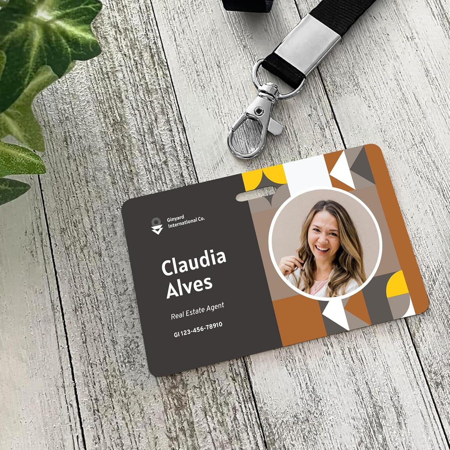 Custom Id Badge Custom Id Card Identification Badges Customizable Personalized Name Badge Customize Name Tag Photo Logo Employee Work Office Volunteer Customized Personal (Horizontal-8)