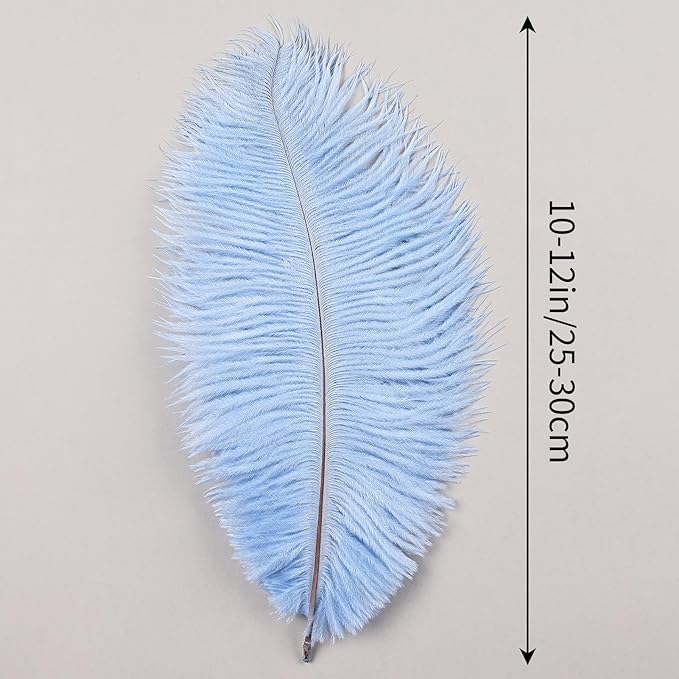 THARAHT Light Purple Ostrich Feathers 12pcs Natural Bulk 10-12Inch 25cm-30cm for Crafts Wedding Party Centerpieces Easter Gatsbi and Home Decoration Feathers