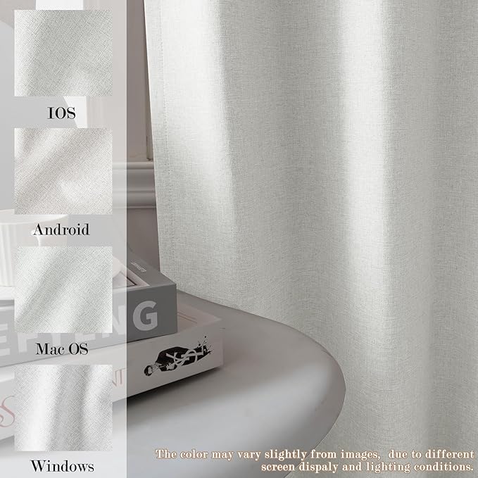 120" Wx108 L Linen Room Divider Drapes for Doorway/Glass Window/Sliding Door/Patio, Extra Wide Pinch Pleated Full Blackout Curtains for Girls Boys Teen Kids Room, 1 Panel, Greyish White