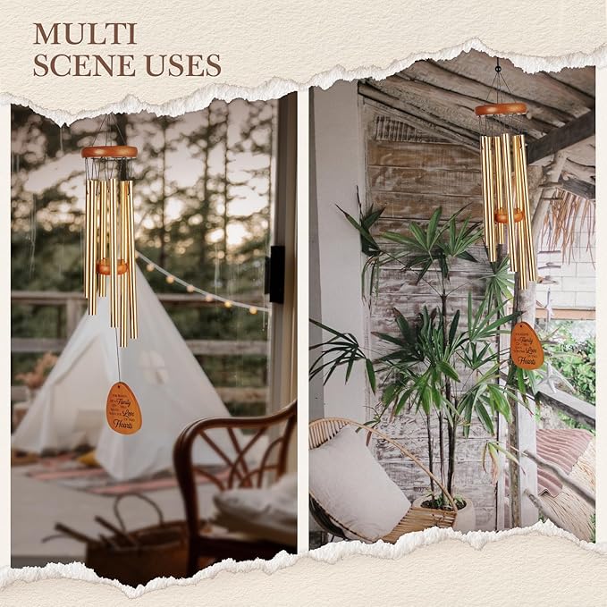 50th Wedding Anniversary Wind Chime, Happy 50th Anniversary Romantic Gifts for Couple, Parents, Wife, Husband, Friends, Golden Anniversarys Keepsake Gifts Ideas