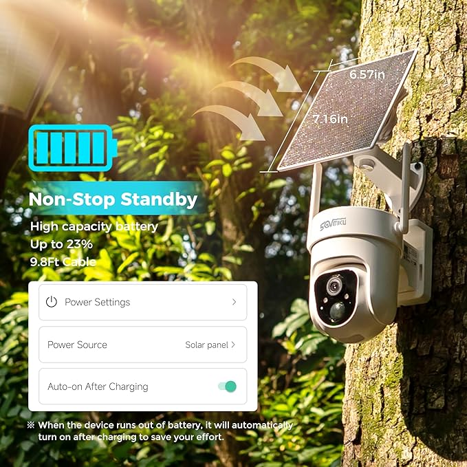Sovmiku 2CQ3 4G LTE Cellular Security Camera Wireless Outdoor, $14.9/Month for Unlimited Data, Easy to Setup, IP65 Waterproof,No Wi-Fi Surveillance Cam Two Way Audio, Color Night Vision, 32GB Included