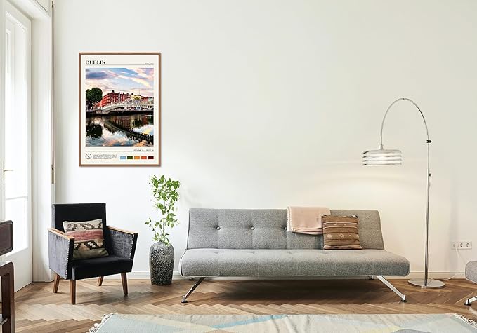 StudioUBILA Dublin Wall Art Poster, Decorative Cityscape Landscape Art Prints, Home Decor Wall Art Print for Bedroom Living Room Kitchen Decorations, Unframed
