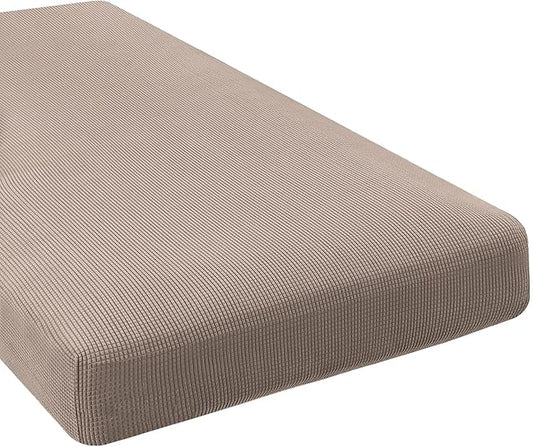 H.VERSAILTEX Super Stretch Individual Chaise Cover Sectional Couch Covers for L Shaped Sofa Both Left/Right Featuring Thick Jacquard Textured Twill Fabric (1 Piece Chaise Cover, Sand)