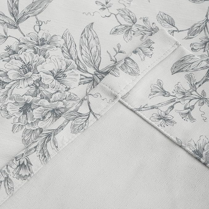 Pinch Pleated Vintage Floral Curtains - Room Darkening Drapes for Bedroom Living Room.2 Panels,72 Inches Wide 92 Inches Long