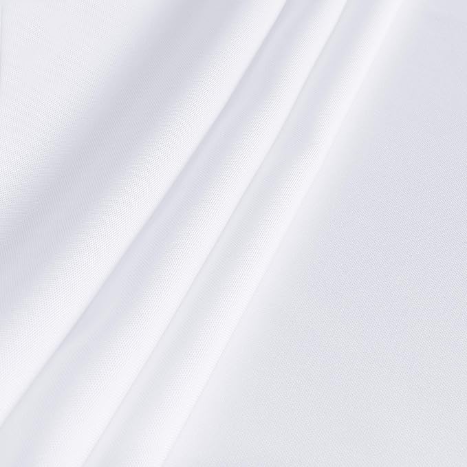 sancua Rectangle Tablecloth - 60 x 84 Inch - Stain and Wrinkle Resistant Washable Polyester Table Cloth, Decorative Fabric Table Cover for Dining Tables, Buffet Parties and Camping, White