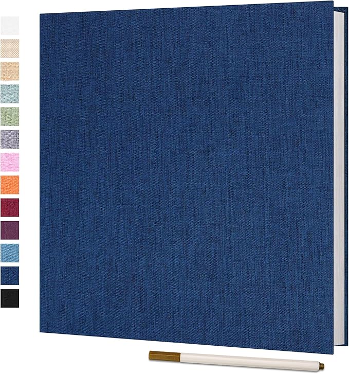 Vienrose Large Photo Album Self Adhesive for 4x6 8x10 10x12 Pictures Scrapbook Album DIY Scrap Book 40 Sticky Pages with A Metallic Pen 13"x12.6"40 Pages