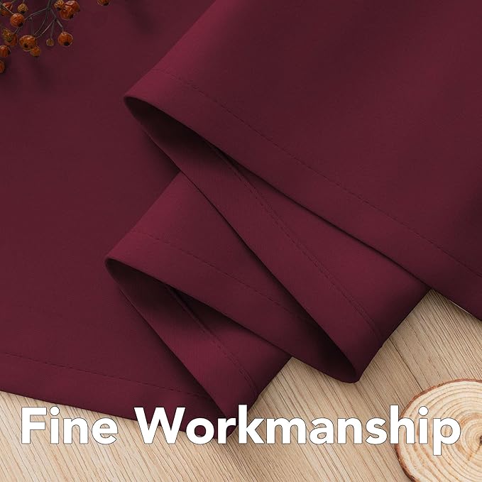 H.VERSAILTEX Christmas Curtains for Bedroom Thermal Insulated Room Darkening Living Room Curtains 63 Inch Long Grommet Privacy Protection Window Curtain Panels/Drapes for Nursery, 2 Panels, Burgundy