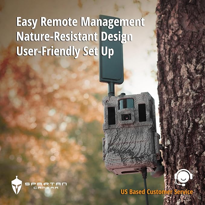 Spartan Camera GoLive2 4G LTE Trail Camera, 96°FOV Wide-Angle, Live Stream, Anti-Theft GPS, On-Demand Image & Video Capture, Real-time Updates, Built-in Lithium, Spartan Areus camo (2, AT&T)