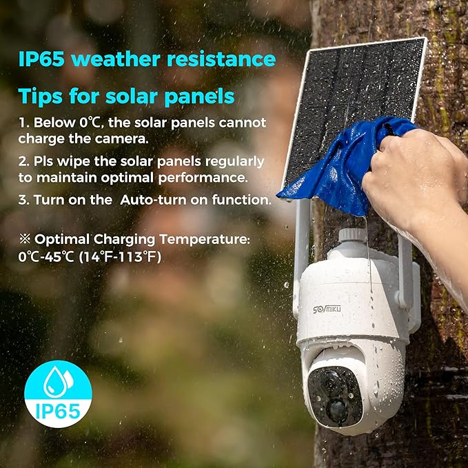 Sovmiku 3CQ1 AI 2K Solar Security Camera Wireless Outdoor,Battery Powered Camera,Two-Way Audio,PIR Motion Detection,Easy to Setup,Pan/Tilt 360° View,Color Night Vision,Audible Flashlight Siren,SD Slot