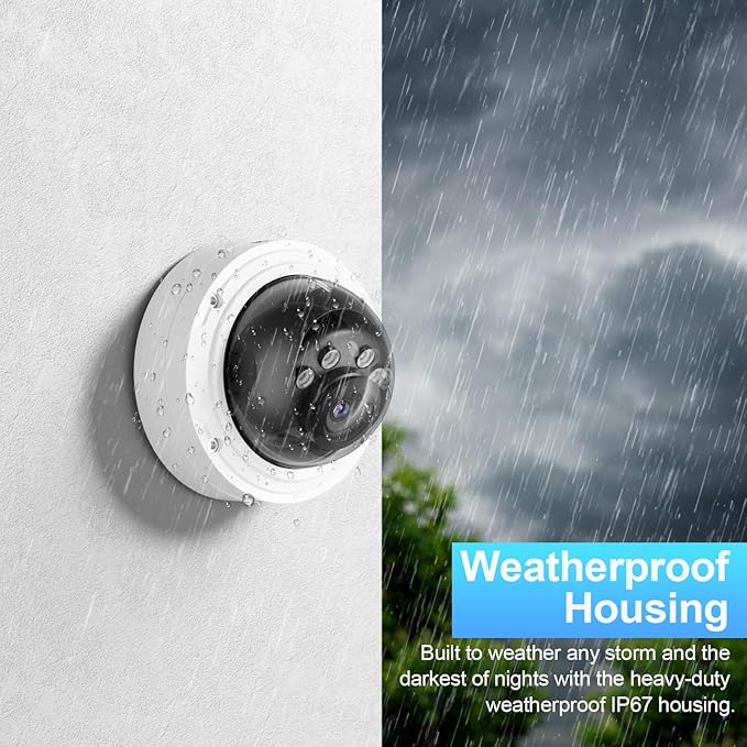 8MP@30fps PoE Camera, 4K Vandal-Proof Dome IP Camera Outdoor, 5X Motorized Lens 2.7~13.5mm, IP67, Built-in Mic, B/W Night Vision 120ft, Human & Vehicle Detection, No PT Supported, IND8VR57Z