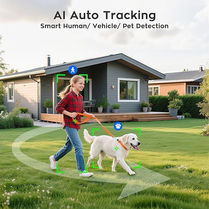 xmartO [AI Tracking Ceiling CAM 2K HD Metal PTZ Dome Wireless Security Camera with Automatic Tracking, 2-Way Audio and Night Vision (Standalone WiFi Camera, NOT add-on CAM to NVR)