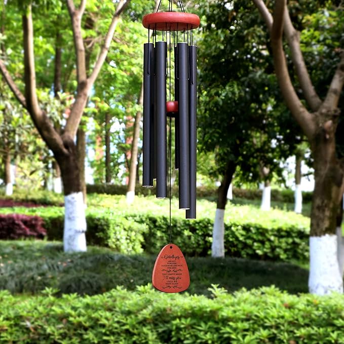 Memgift Memorial Wind Chimes - Sympathy Gift for Loss of Parent, Weather-Resistant Outdoor Keepsake for Patio in Memory of Loved One